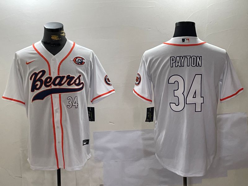 Men Chicago Bears #34 Payton White Joint Name 2024 Nike Limited NFL Jersey style 1008->indianapolis colts->NFL Jersey